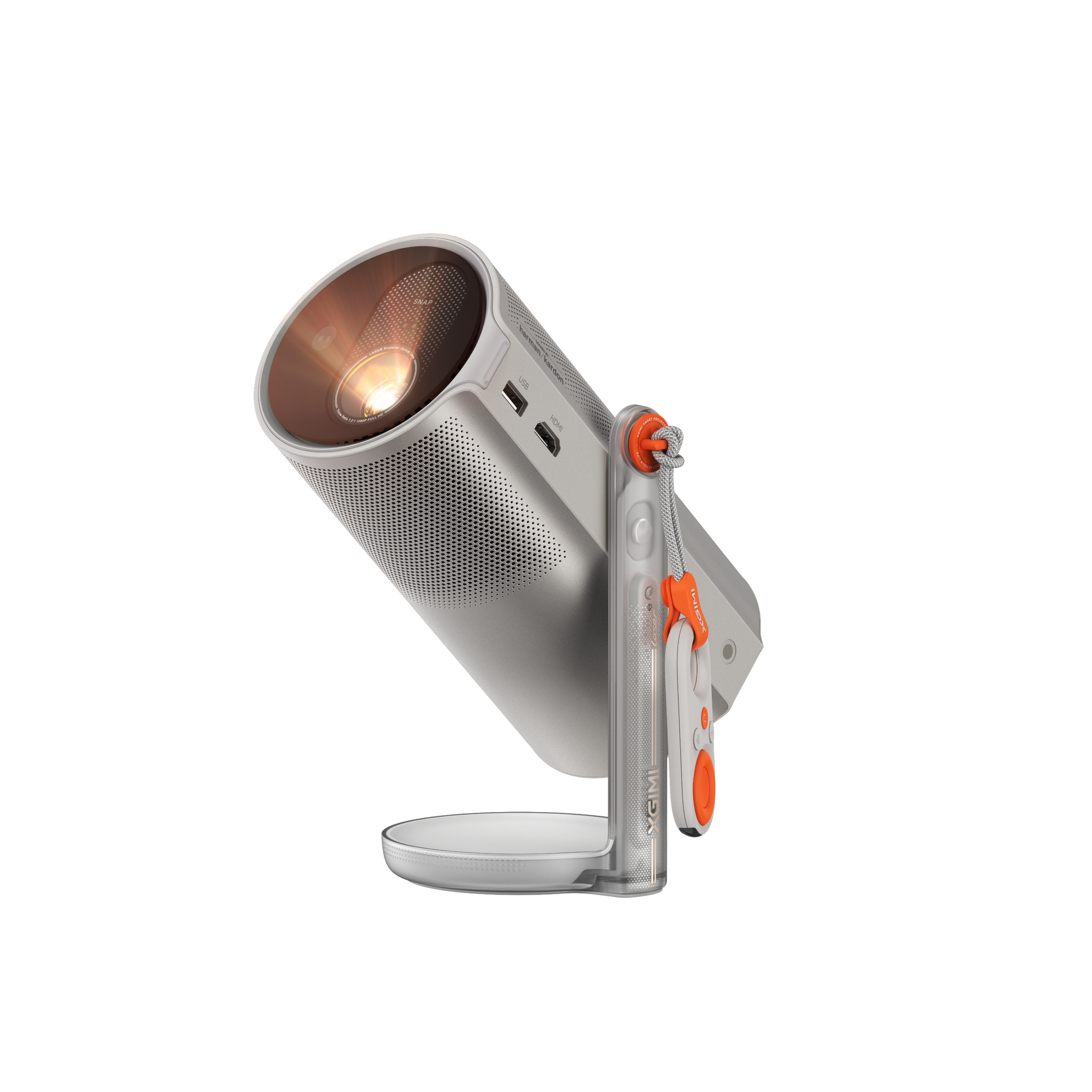 By simply adjusting the rotatable integrated stand, you can set up MoGo 4 Laser quickly to a proper angle for movie casting.