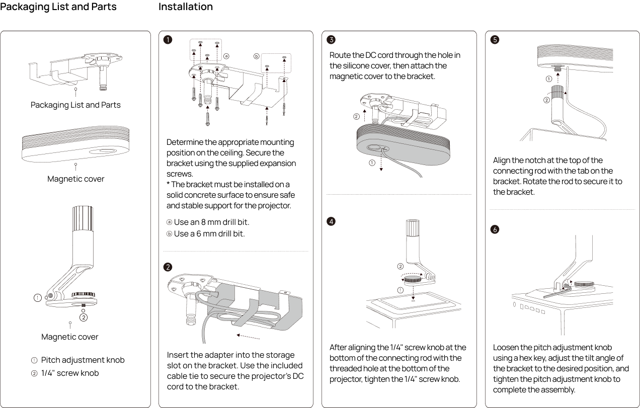 XGIMI Ceiling Mount mountingguide.png__PID:4c336222-76eb-4afe-9983-718fff8fe96a